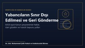 Yabancıların sınır dışı edilmesi, geri gönderme ve idari gözetim konulu Isparta yabancılar hukuku avukatı görseli