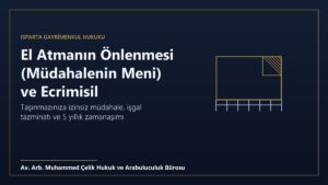 El atmanın önlenmesi (müdahalenin meni) davası ve ecrimisil işgal tazminatı konulu Isparta gayrimenkul avukatı görseli