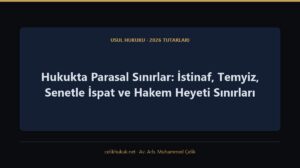Hukukta Parasal Sınırlar: İstinaf, Temyiz, Senetle İspat ve Hakem Heyeti Sınırları — Usul Hukuku · 2026 Tutarları · Av. Arb. Muhammed Çelik
